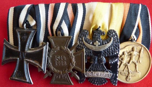 German WW1/2 Parade mounted Medal Bar
