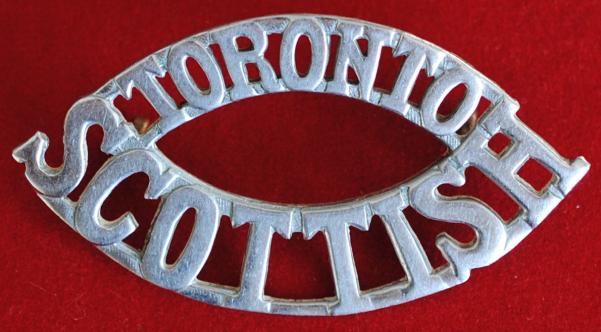 Canadian WW1 White Metal Shoulder Title Toronto Scottish of Canada 