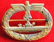 WW2 German U Boat War Badge Maker Marked FO