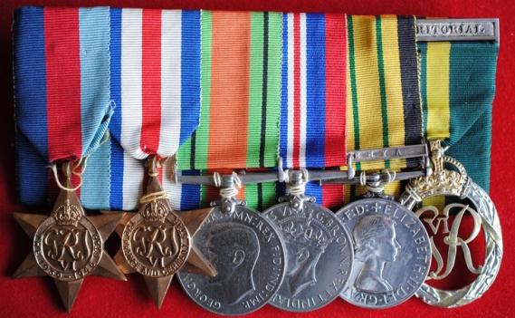 British Territorial Officers Group of Six Awards Court Mounted 