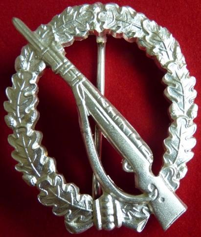 WW2 German Infantry Assault Badge in Silver 1957 issue 