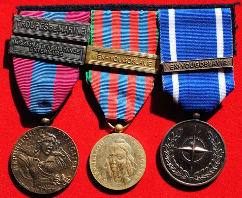 French Marines Medal group of 3 Awards