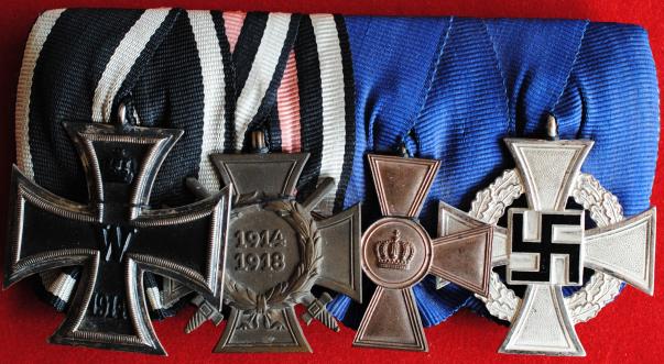 WW2 German Armed Forces Parade Mounted Medal Bar of 4 Awards