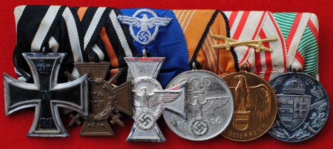 WW1/WW2 German Police Parade Mounted Medal Group of 6 Awards