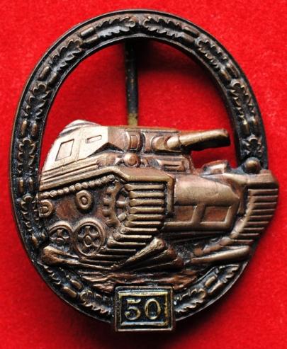 WW2 German Tank Assault Badge 1957 Variant