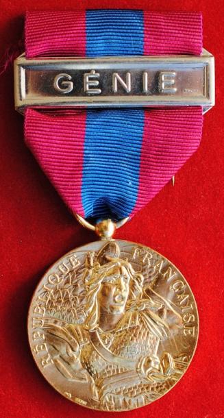 French National Defence Medal with one Bar “Genie