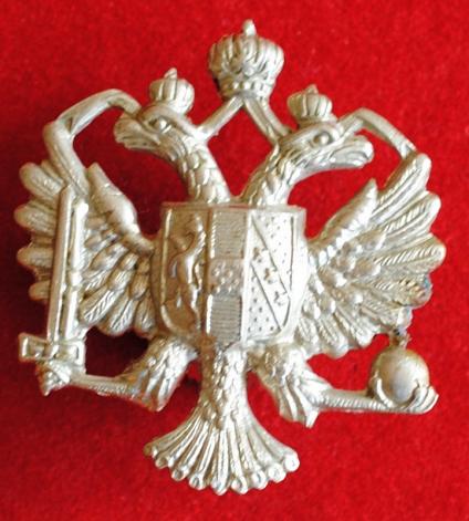 1st Kings Dragoon Guards White Metal Cap Badge