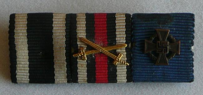 WW1/WW2 German Ribbon Bar of three awards