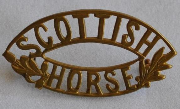 Scottish Horse Brass Shoulder Title Pre 1932
