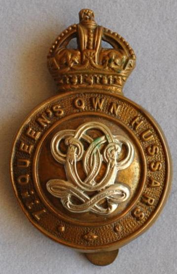7th Queens hussars Bi-Metal British Army Cap Badge 