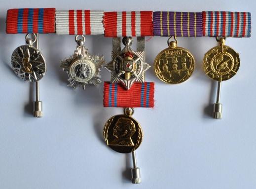 Former Yugoslavia General Officers Miniature medal group of six awards