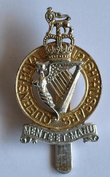 British Army Anodised Aluminium Cap badge to The Queens Royal Irish Hussars