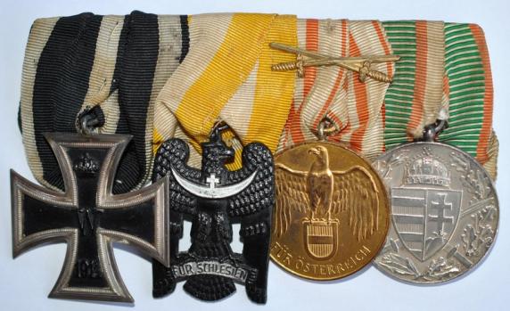 WW1 German Parade Mounted Medal Group of 4 Awards