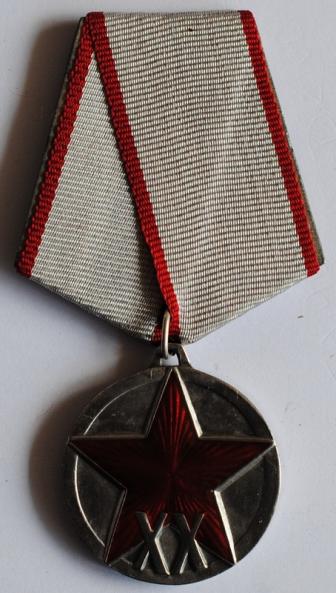 Soviet Jubilee medal 20 years of the Workers & Peasants Red Army