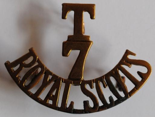 British Army Brass Shoulder Title T 7 Royal Scots