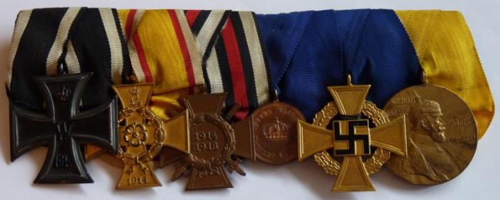 WW1/WW2 German Parade Mounted Medal Group of 6 Awards