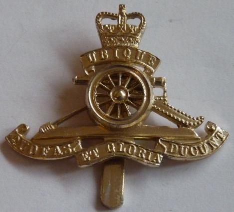 British Army Anodised Aluminium Cap Badge Royal Artillery
