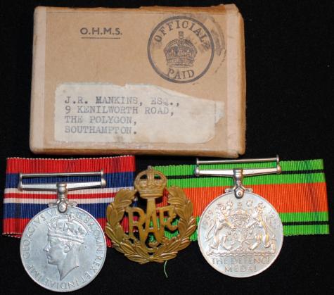WW2 Royal Air Force box medal pair