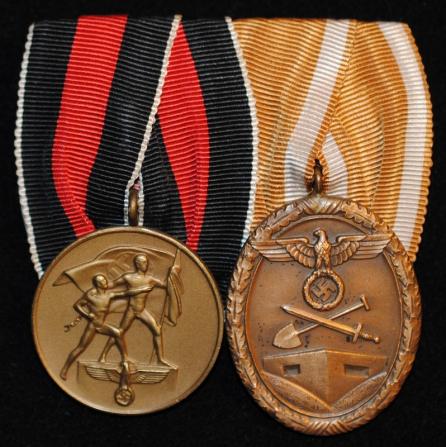 WW2 German Parade mounted medal bar of two awards