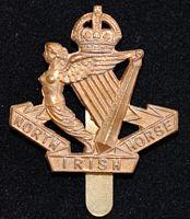 North Irish Horse Brass Cap Badge